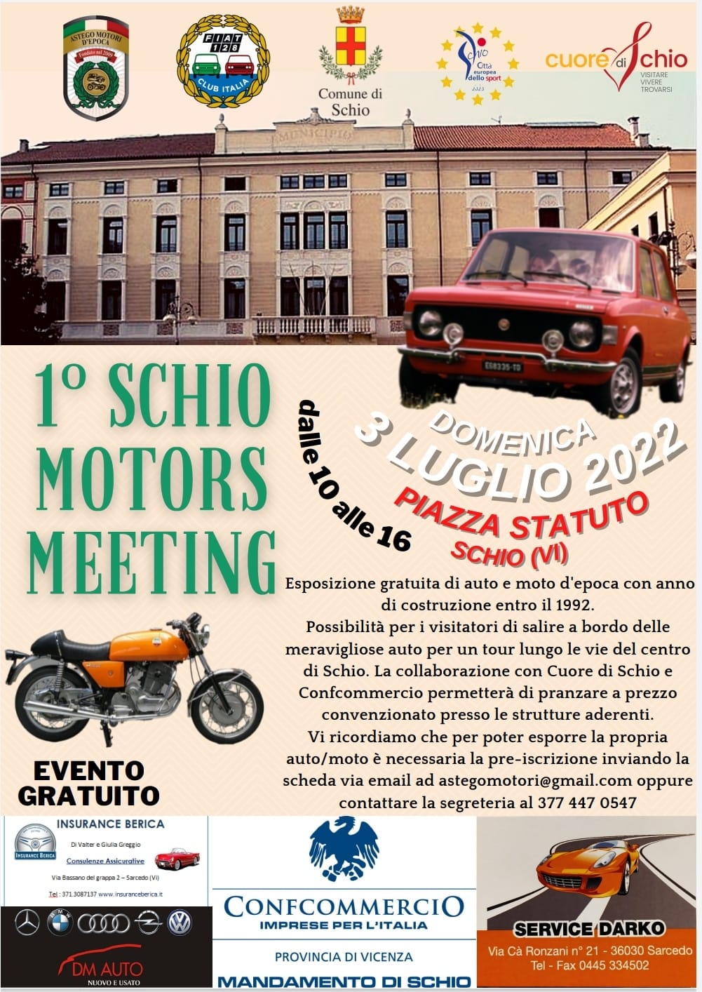 1° Schio Motors Meeting e raduno FIAT 128 Club Italia