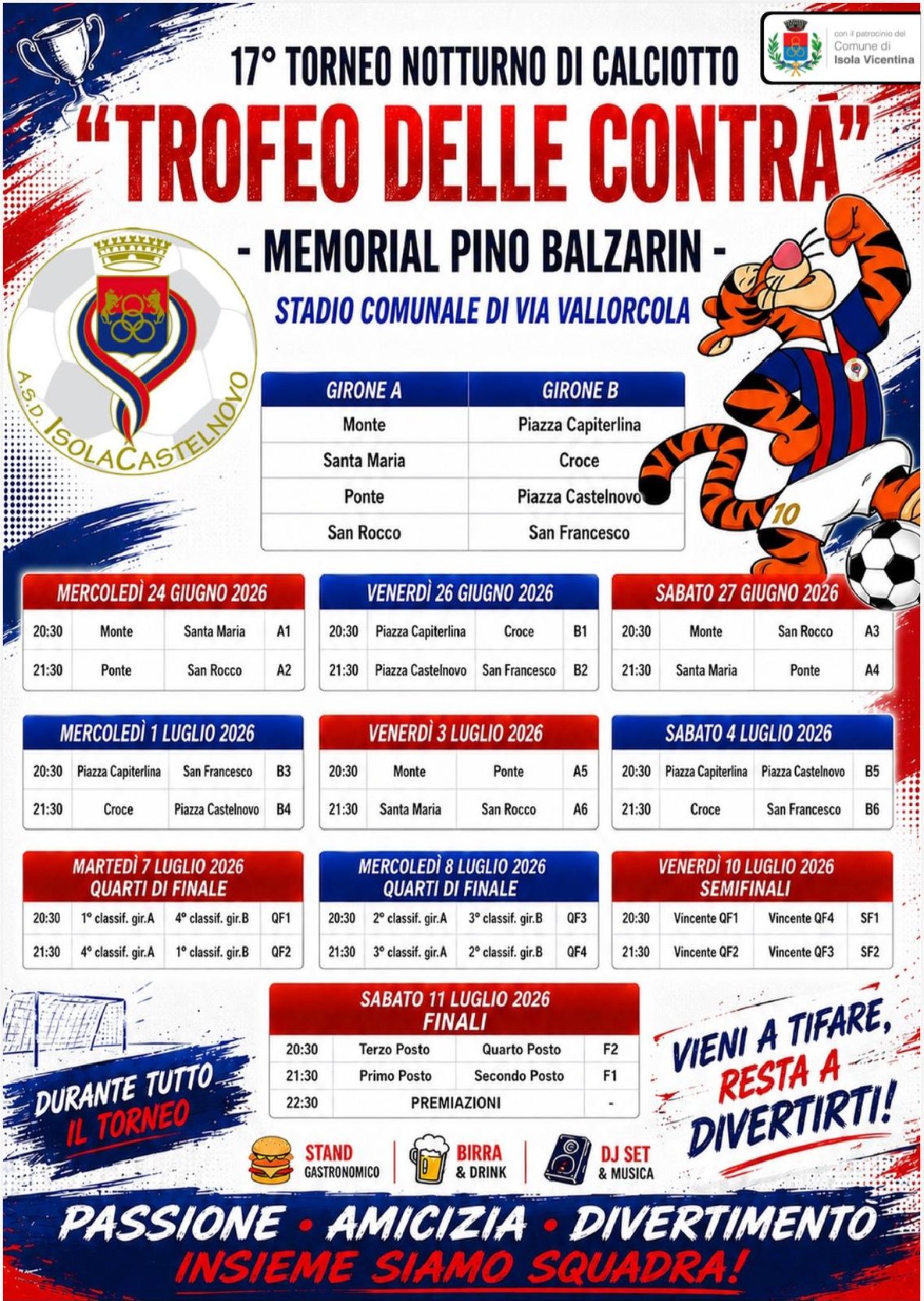 Locandina Trofeo delle Contrà. Memorial Pino Balzarin